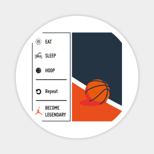 Basket Legendary Eat Sleep Hoop Repeat Magnet